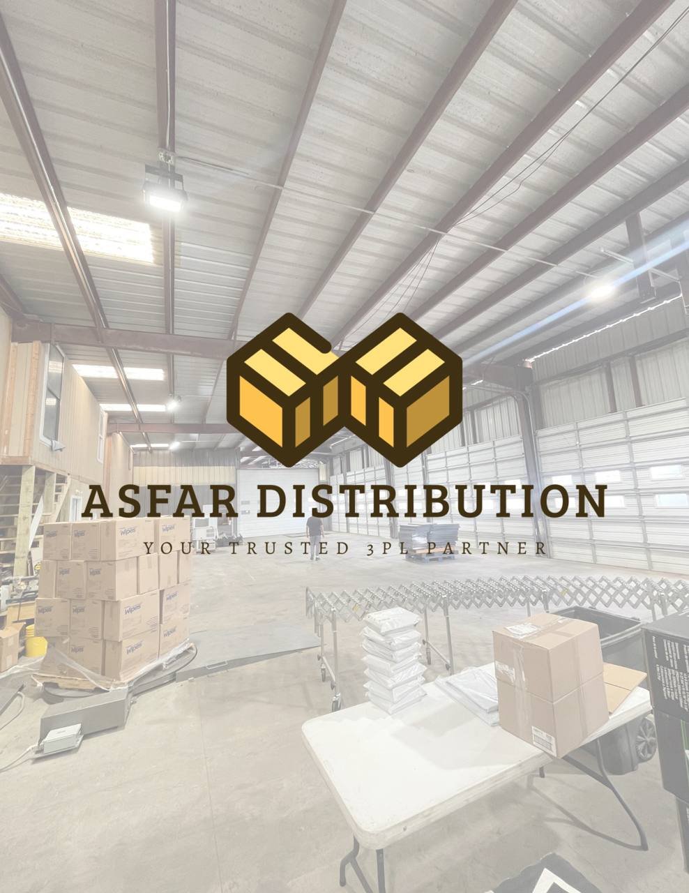 Asfar Distribution Houston Fulfillment Center Asfar Distribution warehouse facility interior in Houston, Texas